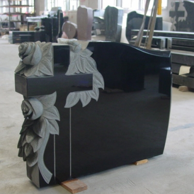 Shanxi Black Granite Carving Headstone